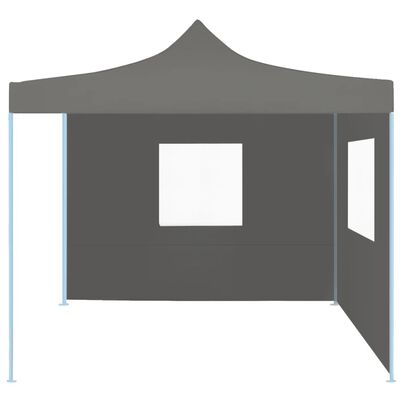 vidaXL Professional Folding Party Tent with 2 Sidewalls 2x2 m Steel Anthracite