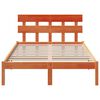 vidaXL Bed Frame with Headboard Brown 140 x 190 cm Solid Pine wood