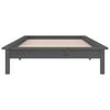 vidaXL LED Bed Frame without Mattress Grey 90x200 cm Solid Wood