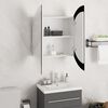 vidaXL Bathroom Cabinet with Round Mirror&LED White 54x54x17.5 cm