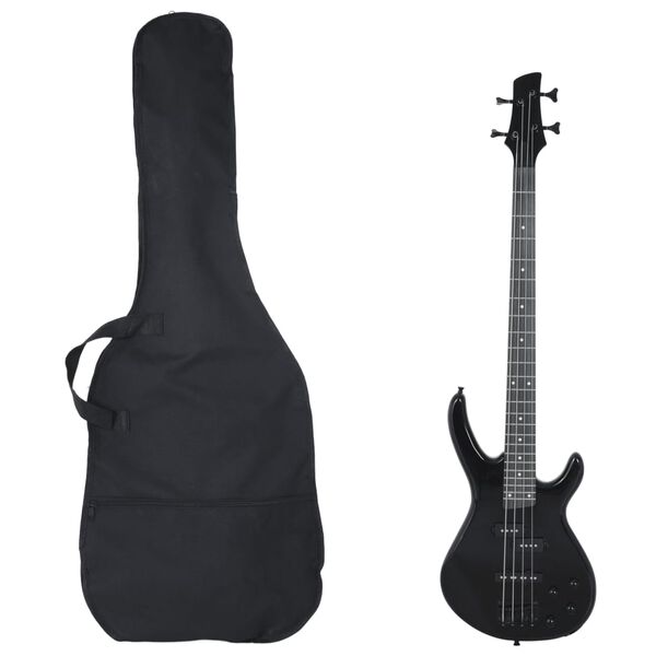 vidaXL Electric Bass Guitar for Beginner with Bag Black 4/4 46"