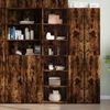 vidaXL Highboard Smoked Oak 50x41x185 cm Engineered Wood