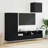 vidaXL TV Wall Units 4 pcs Black Oak Engineered Wood