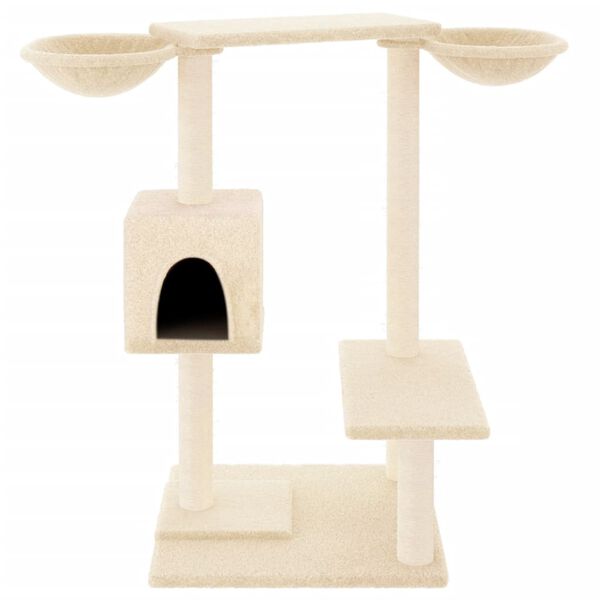 vidaXL Cat Tree with Scratching Posts Cream 82 cm