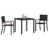 vidaXL Garden Dining Set 3 pcs Black Poly rattan