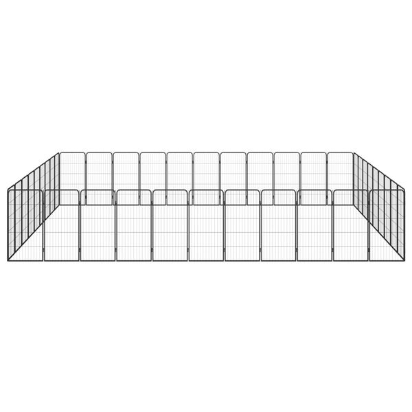 vidaXL 40-Panel Dog Playpen Black 50x100 cm Powder-coated Steel
