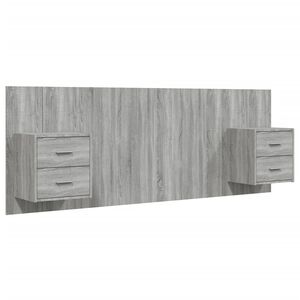 vidaXL Bed Headboard with Cabinets Grey Sonoma Engineered Wood