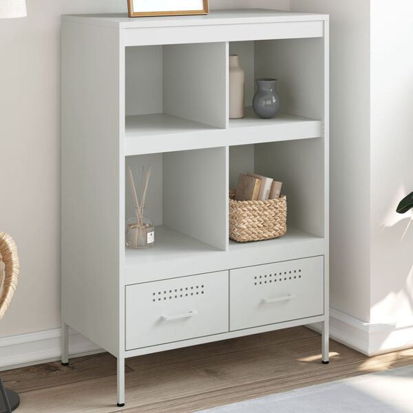 vidaXL Highboard White 68x39x101.5 cm Steel