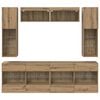 vidaXL TV Wall Cabinet Set with LED 6 pcs Artisan Oak Engineered Wood