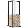 vidaXL Firewood Rack with Base Black 37x37x113 cm Steel