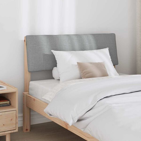vidaXL Upholstered Headboard Light Grey 100 cm Solid Pine Wood