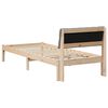 vidaXL Bed frame Brown and light grey 75 x 190 cm Solid pine wood