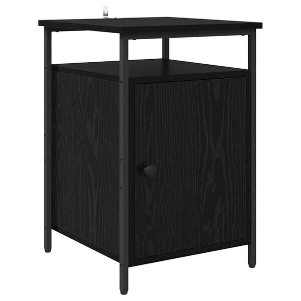 vidaXL Bedside Cabinet Black Oak 40 x 42 x 60cm Engineered Wood