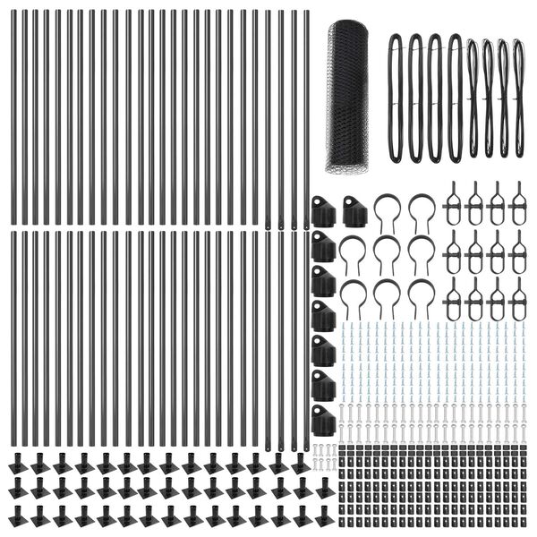 vidaXL Fence with Posts Grey 0.8 x 100 m PVC-coated steel
