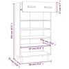 vidaXL Shoe Cabinet High Gloss White 60x35x105 cm Engineered Wood