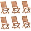 vidaXL Folding Chairs 6 pcs 51x66x95 cm Solid Wood Acacia