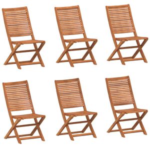 vidaXL Folding Chairs 6 pcs 51x66x95 cm Solid Wood Acacia