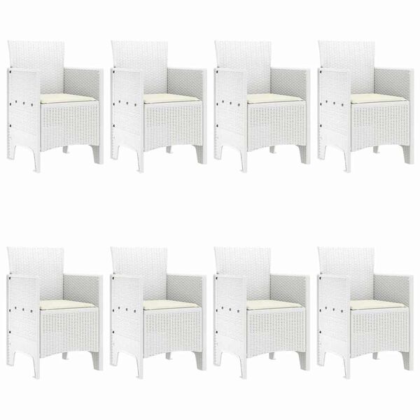 vidaXL Garden Dining Set 9 pcs White Polypropylene