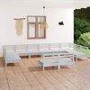 vidaXL 12 Piece Garden Lounge Set White Solid Wood Pine