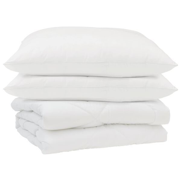 vidaXL Summer Duvet with Pillow 3 pcs White Microfibre