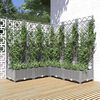 vidaXL Garden Planter with Trellis Light Grey 120x120x121.5 cm PP