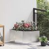 vidaXL Corner Planter Silver 60 x 60 x 35 cm Stainless steel