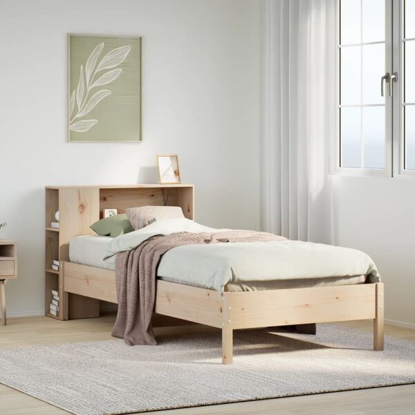 vidaXL Bookcase Bed without Mattress 90x200cm Solid Wood Pine