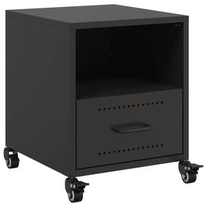 vidaXL Bedside Cabinet | Black | Cold-rolled steel | Small | Portable