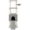 vidaXL Cat Tree with Sisal Scratching Posts Light Grey 153 cm