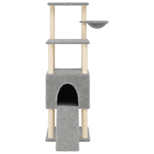 vidaXL Cat Tree with Sisal Scratching Posts Light Grey 153 cm