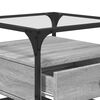 vidaXL Coffee Table with Glass Top Grey Sonoma 50x50x45 cm Steel