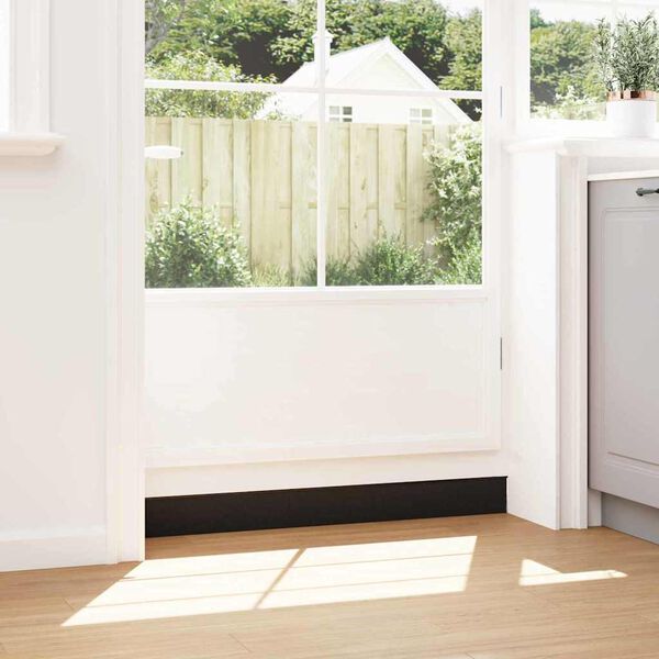 vidaXL Self-adhesive Door Brush Seals 12 pcs Black 100 cm