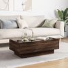 vidaXL Coffee Table with LED Brown Oak 90x50x30 cm Engineered Wood