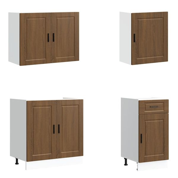 vidaXL 7 Piece Kitchen Cabinet Set Porto Brown Oak Engineered Wood