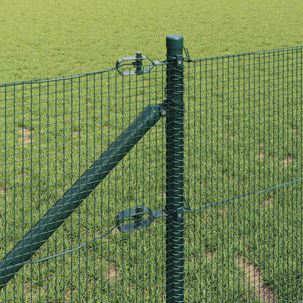 vidaXL Fence Post Green 50 x 0.5 m (12 x 12 mm mesh) Steel and PVC