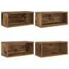 vidaXL CD Storage Rack 4 pcs Old Wood 40 x 17 x 17 cm Engineered Wood