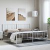 vidaXL Metal Bed Frame without Mattress with Footboard White 183x213cm
