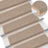 vidaXL Stair Mats Self-adhesive Sisal-Look 15 pcs 65x21x4 cm Light Beige