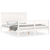 vidaXL Bed Frame without Mattress White King Size Solid Wood