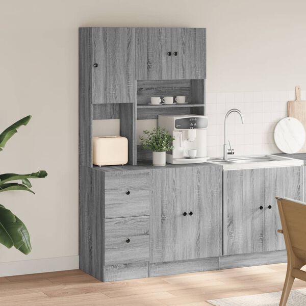 vidaXL Kitchen Cabinet Grey Sonoma 95x50x180 cm Engineered Wood