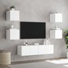 vidaXL 6 Piece TV Wall Units with LED White Engineered Wood