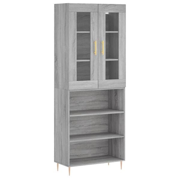vidaXL Highboard Grey Sonoma 69.5x34x180 cm Engineered Wood