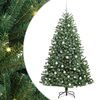 vidaXL Artificial Hinged Christmas Tree Green 210 cm PVC and Metal