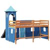 vidaXL Kids' Loft Bed with Tower Blue 80x200 cm Solid Wood Pine