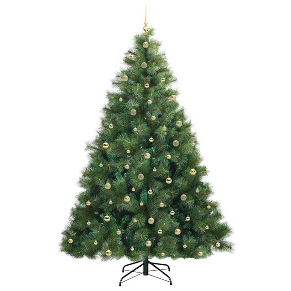 vidaXL Artificial Christmas Tree with 300 LEDs Green 240 cm PE and PVC