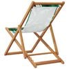 vidaXL Folding Beach Chair Leaf Pattern Solid Wood Eucalyptus and Fabric