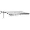 vidaXL Retractable Awning Light Grey and White 350 x 250 cm