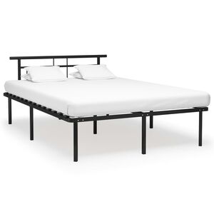 vidaXL Bed Frame without Mattress Black Metal 160x200cm