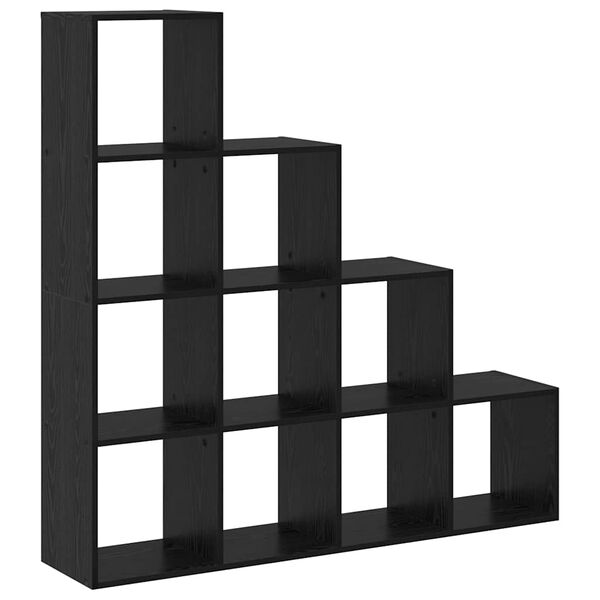 vidaXL Room Divider Bookcase Black Oak 131.5 x 29 x 131.5 cm