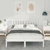vidaXL Bed Frame with Headboard White 120 x 190 cm Solid Pine Wood